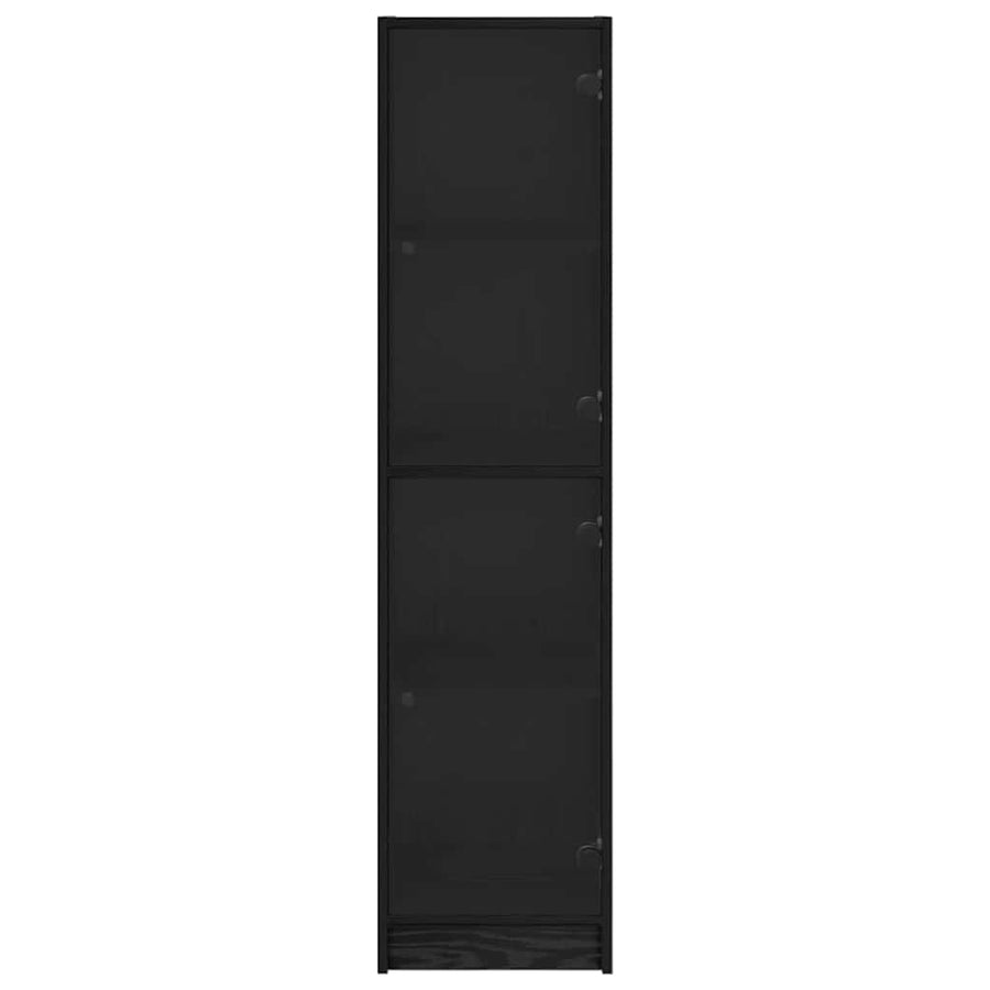 Highboard Zwart Eiken 35 x 37 x 142 cm Bewerkt hout