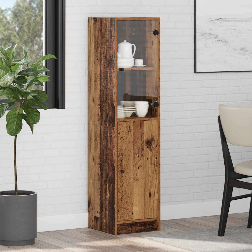 Highboard Oud Hout 35 x 37 x 142 cm Bewerkt hout