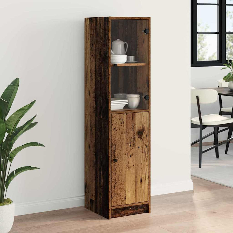Highboard Oud Hout 35 x 37 x 142 cm Bewerkt hout