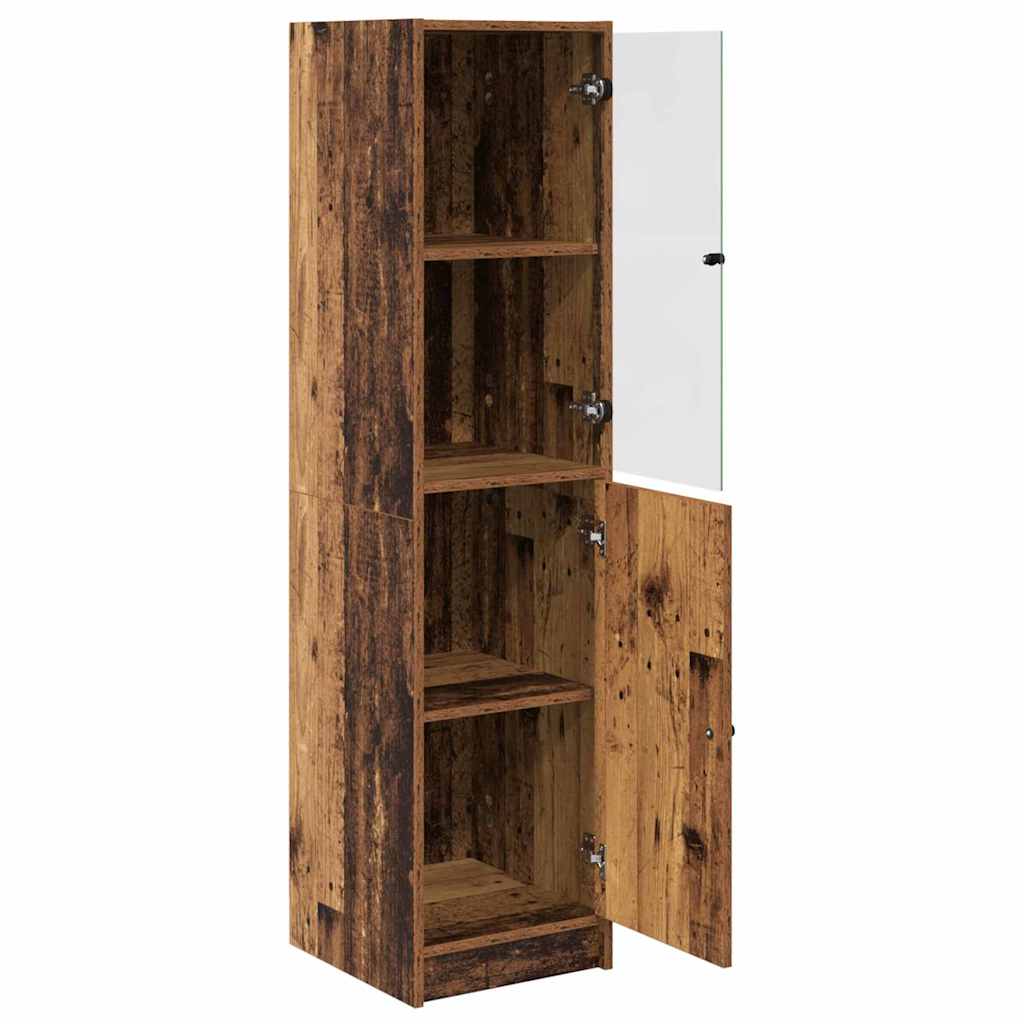 Highboard Oud Hout 35 x 37 x 142 cm Bewerkt hout