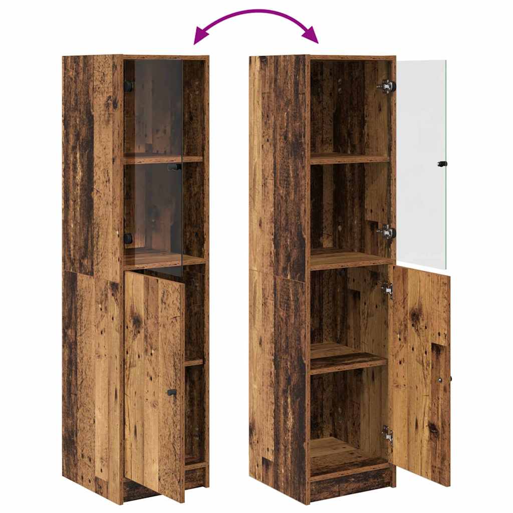 Highboard Oud Hout 35 x 37 x 142 cm Bewerkt hout