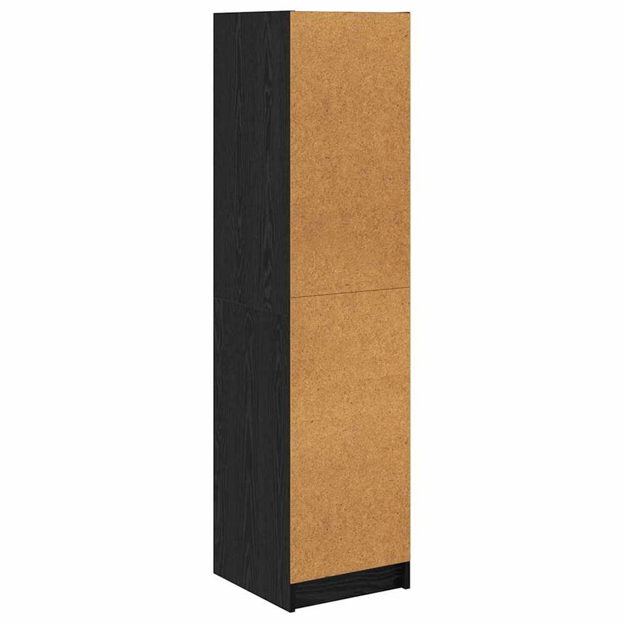 Highboard Zwart Eiken 35 x 37 x 142 cm Bewerkt hout