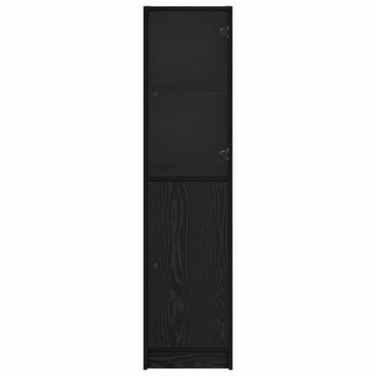 Highboard Zwart Eiken 35 x 37 x 142 cm Bewerkt hout