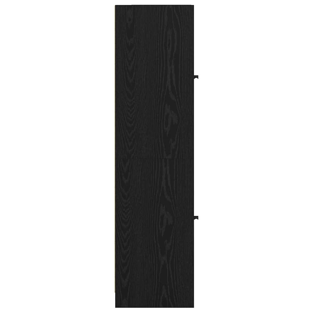 Highboard Zwart Eiken 35 x 37 x 142 cm Bewerkt hout