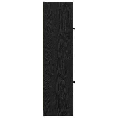 Highboard Zwart Eiken 35 x 37 x 142 cm Bewerkt hout