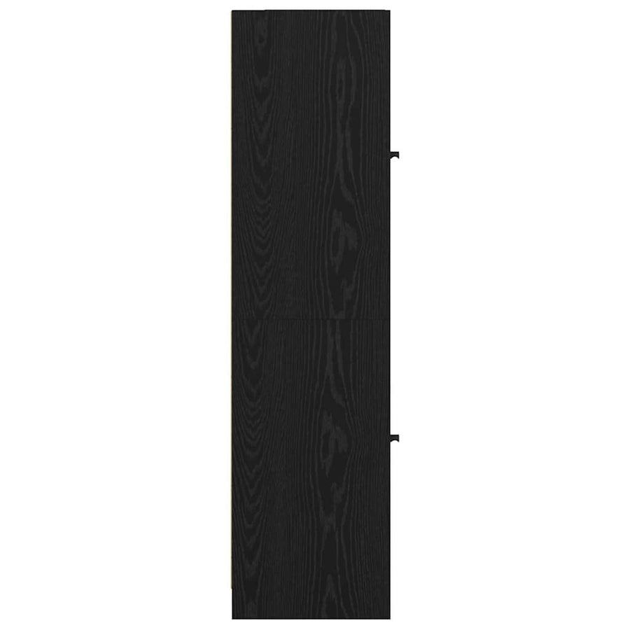 Highboard Zwart Eiken 35 x 37 x 142 cm Bewerkt hout