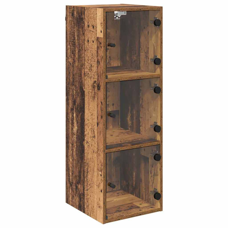 Wandkast Wandgemonteerd Oud Hout 35 x 37 x 102 cm Bewerkt hout