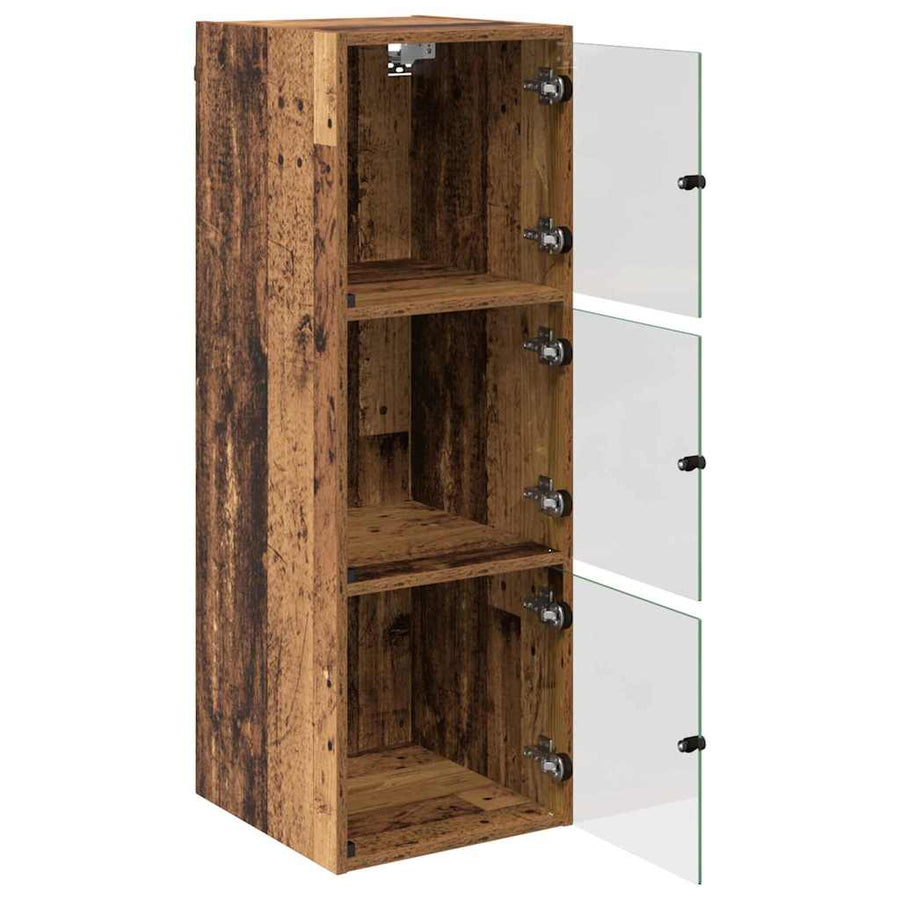 Wandkast Wandgemonteerd Oud Hout 35 x 37 x 102 cm Bewerkt hout