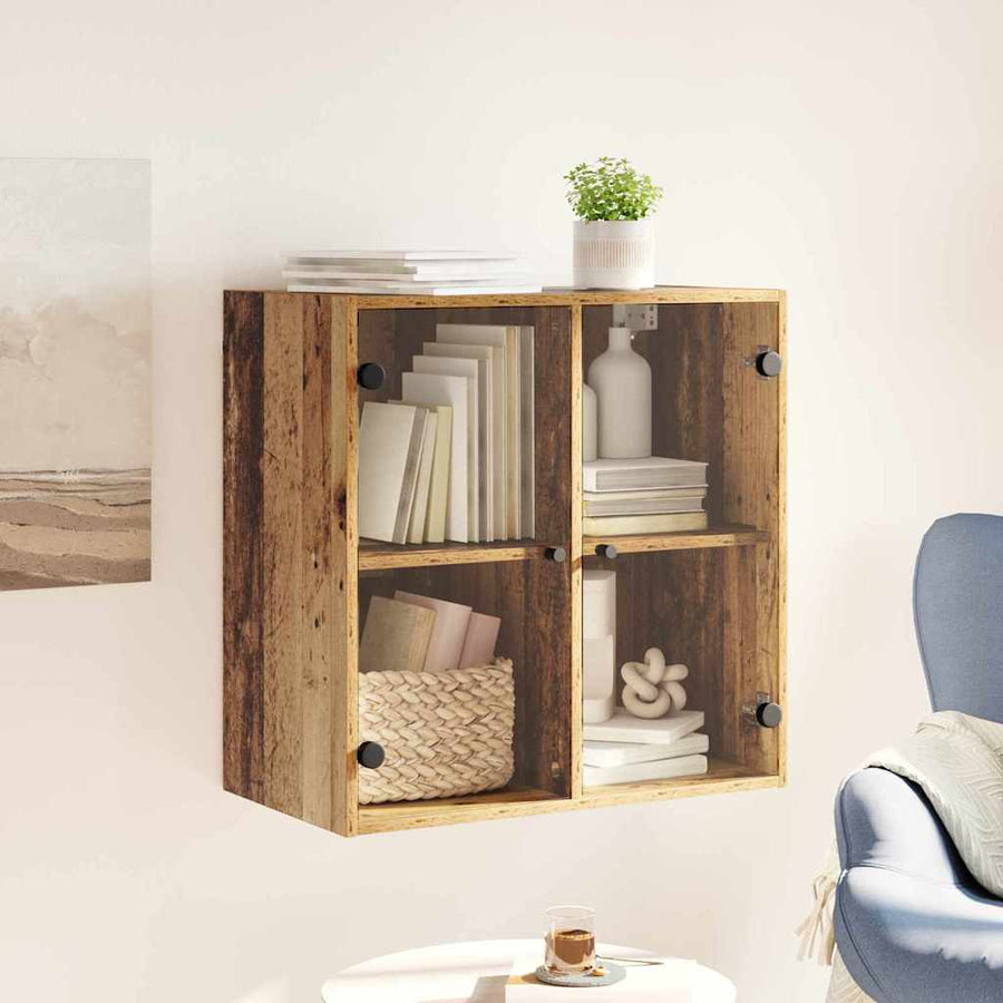 Wandkast Wandgemonteerd Oud Hout 68 x 37 x 68,5 cm Bewerkt hout
