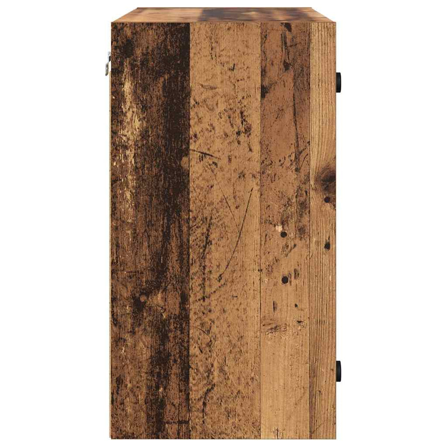 Wandkast Wandgemonteerd Oud Hout 68 x 37 x 68,5 cm Bewerkt hout