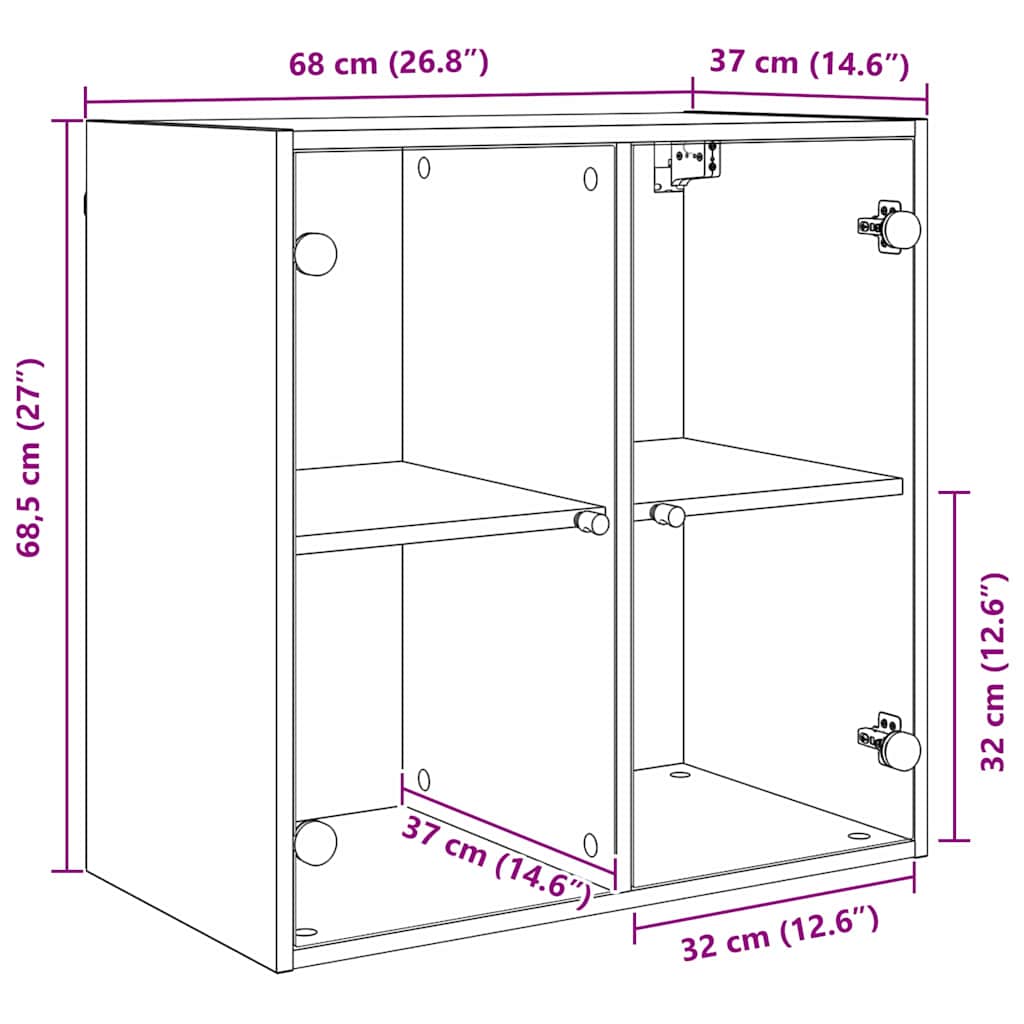 Wandkast Artisan Eiken 68 x 37 x 68,5 cm Bewerkt hout
