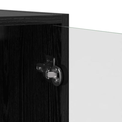 Wandkast Zwart Eiken 68 x 37 x 68,5 cm Bewerkt hout