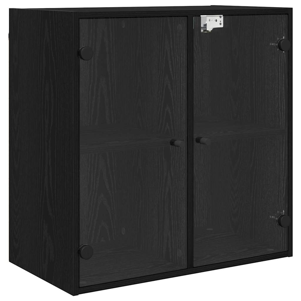 Wandkast Zwart Eiken 68 x 37 x 68,5 cm Bewerkt hout