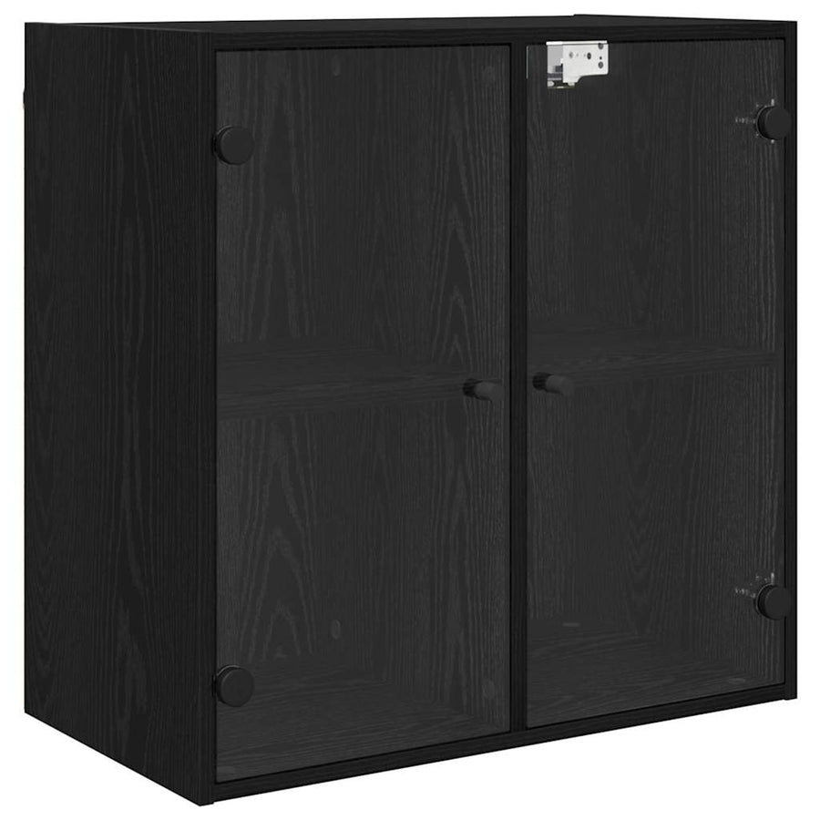Wandkast Zwart Eiken 68 x 37 x 68,5 cm Bewerkt hout