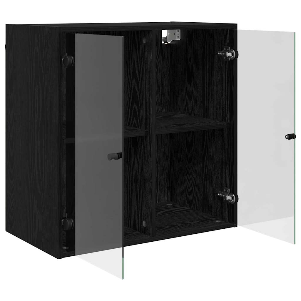 Wandkast Zwart Eiken 68 x 37 x 68,5 cm Bewerkt hout