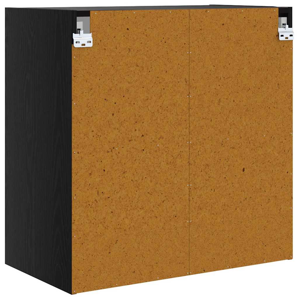 Wandkast Zwart Eiken 68 x 37 x 68,5 cm Bewerkt hout