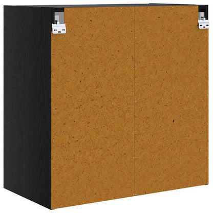 Wandkast Zwart Eiken 68 x 37 x 68,5 cm Bewerkt hout
