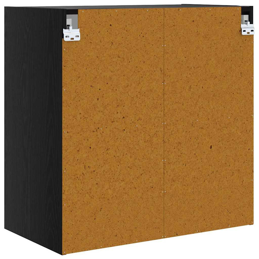 Wandkast Zwart Eiken 68 x 37 x 68,5 cm Bewerkt hout