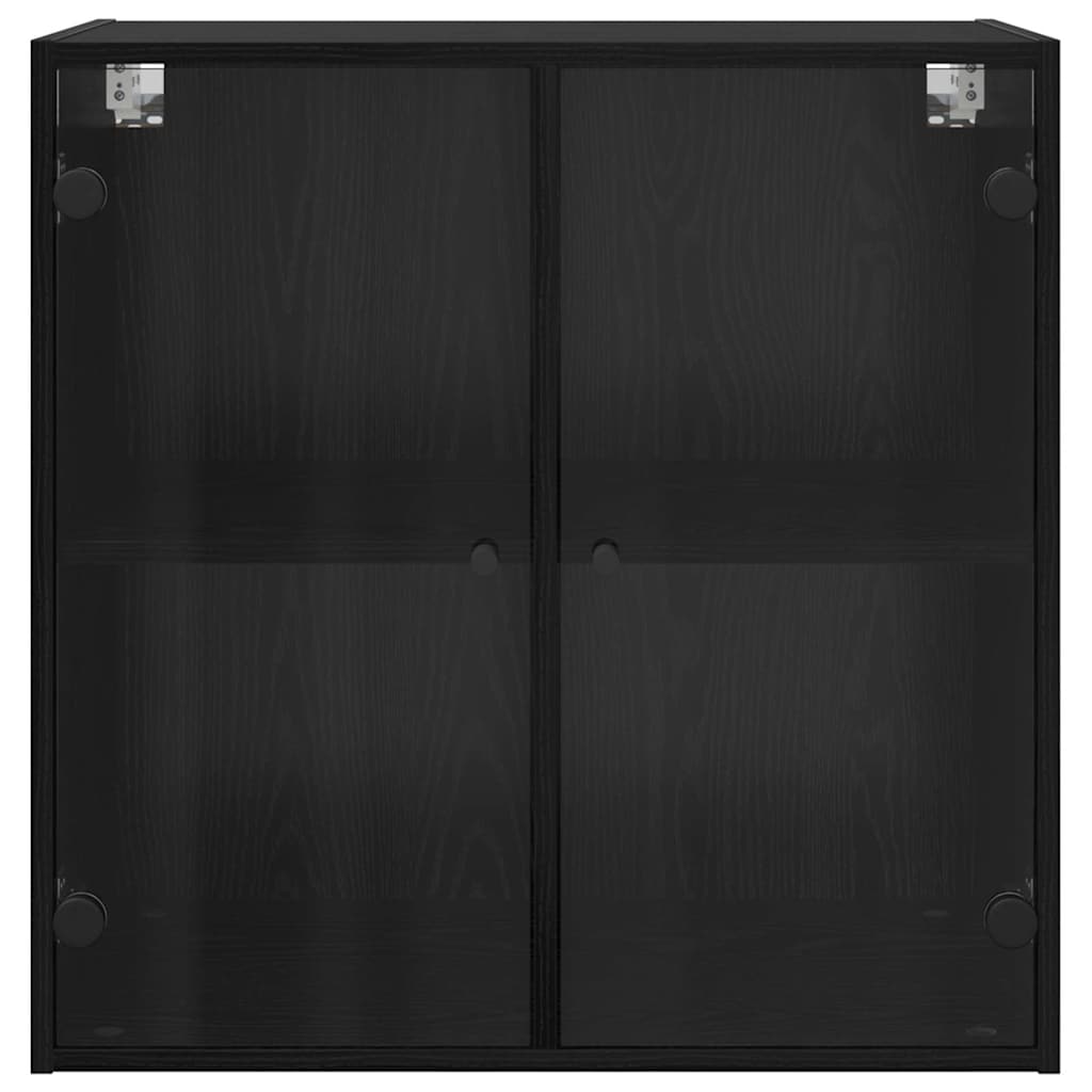Wandkast Zwart Eiken 68 x 37 x 68,5 cm Bewerkt hout