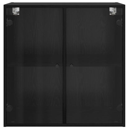 Wandkast Zwart Eiken 68 x 37 x 68,5 cm Bewerkt hout