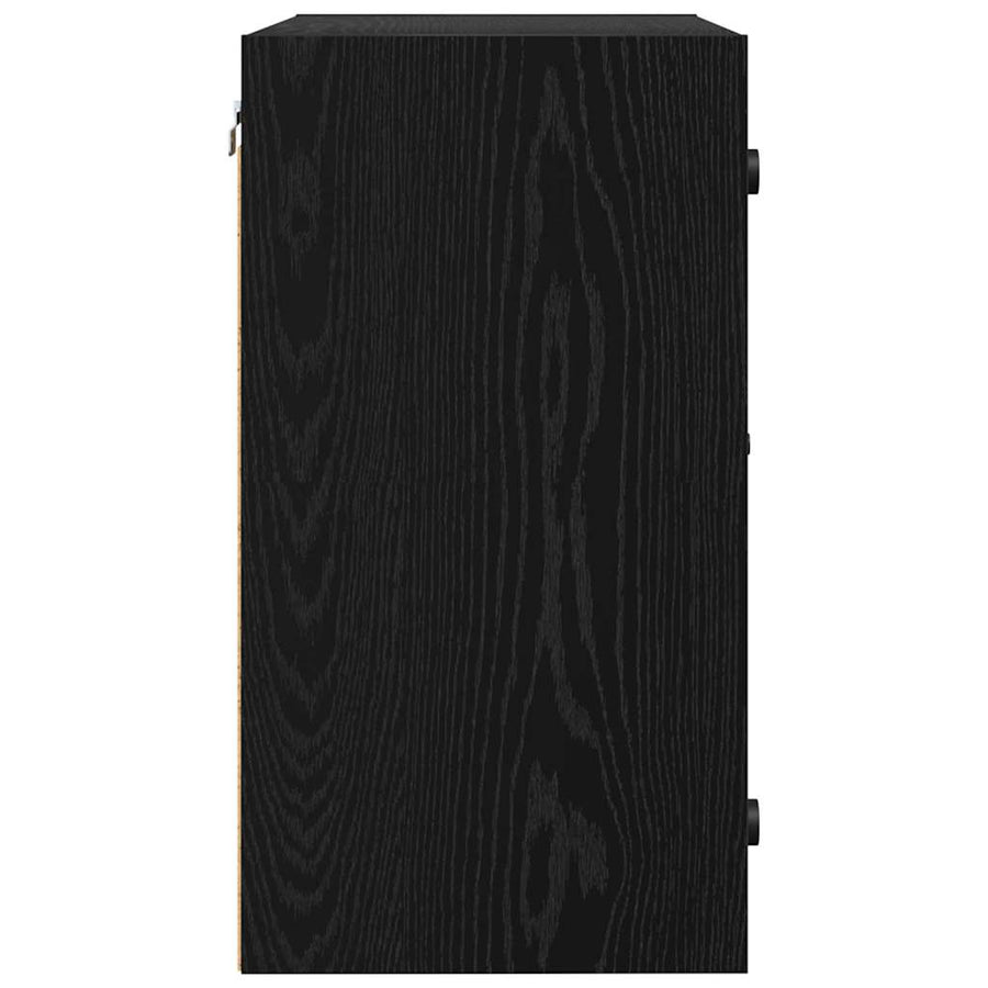 Wandkast Zwart Eiken 68 x 37 x 68,5 cm Bewerkt hout