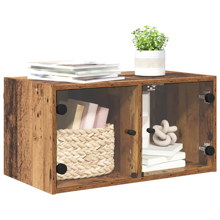 Wandkast Wandgemonteerd Oud Hout 68 x 37 x 35 cm Bewerkt hout