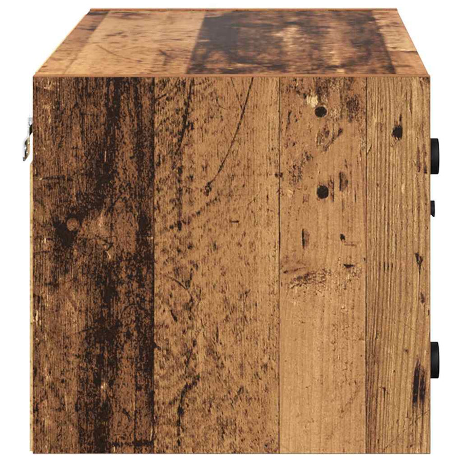 Wandkast Wandgemonteerd Oud Hout 68 x 37 x 35 cm Bewerkt hout