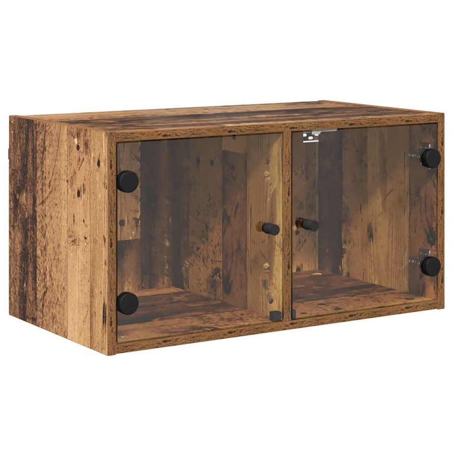 Wandkasten 2 pcs Oud Hout 68 x 37 x 35 cm Bewerkt hout