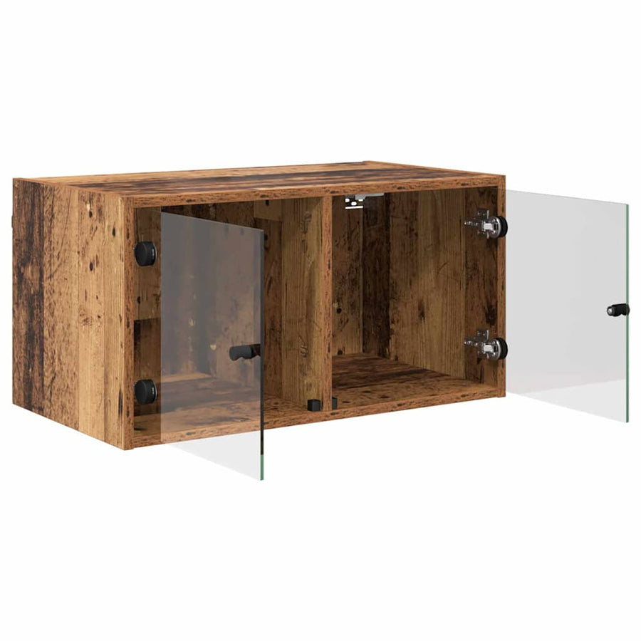 Wandkasten 2 pcs Oud Hout 68 x 37 x 35 cm Bewerkt hout