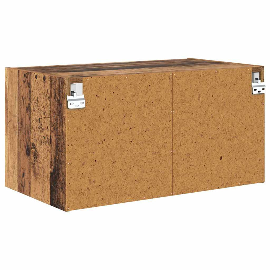 Wandkasten 2 pcs Oud Hout 68 x 37 x 35 cm Bewerkt hout