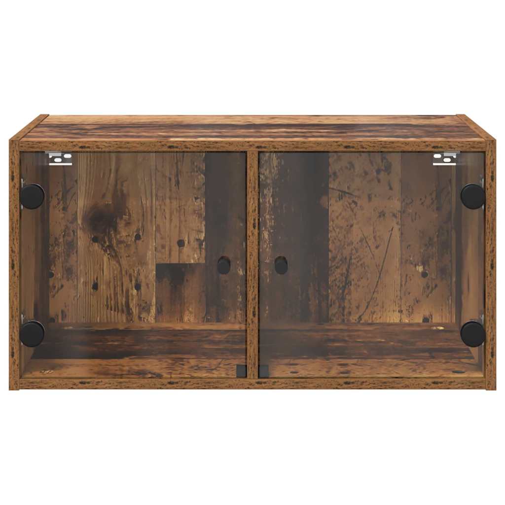 Wandkasten 2 pcs Oud Hout 68 x 37 x 35 cm Bewerkt hout