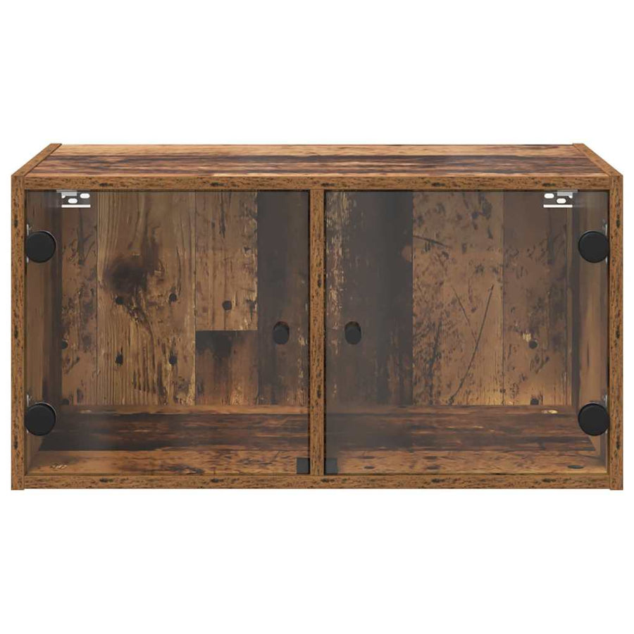 Wandkasten 2 pcs Oud Hout 68 x 37 x 35 cm Bewerkt hout