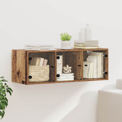 Wandkast Wandgemonteerd Oud Hout 102 x 37 x 35 cm Bewerkt hout