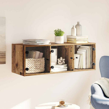 Wandkast Wandgemonteerd Oud Hout 102 x 37 x 35 cm Bewerkt hout