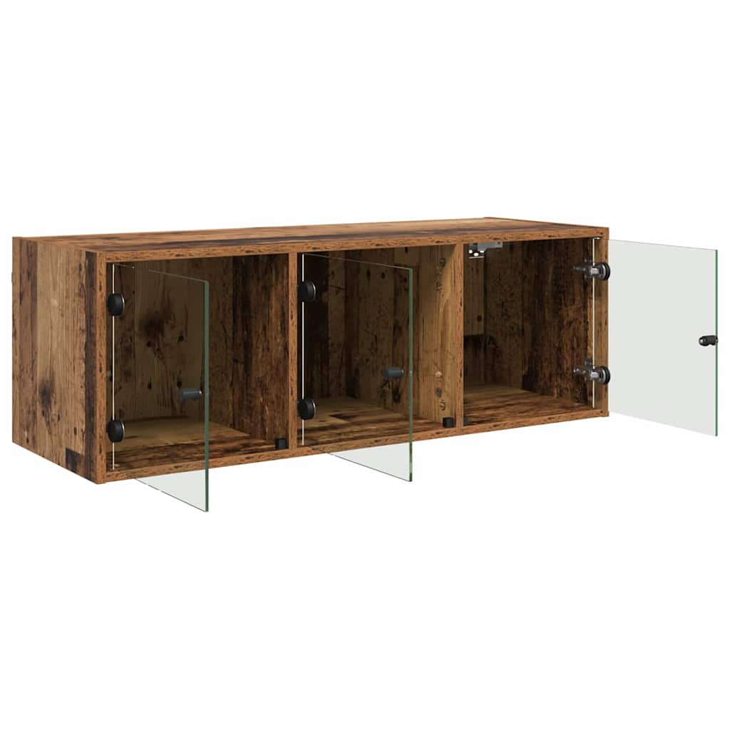 Wandkast Wandgemonteerd Oud Hout 102 x 37 x 35 cm Bewerkt hout