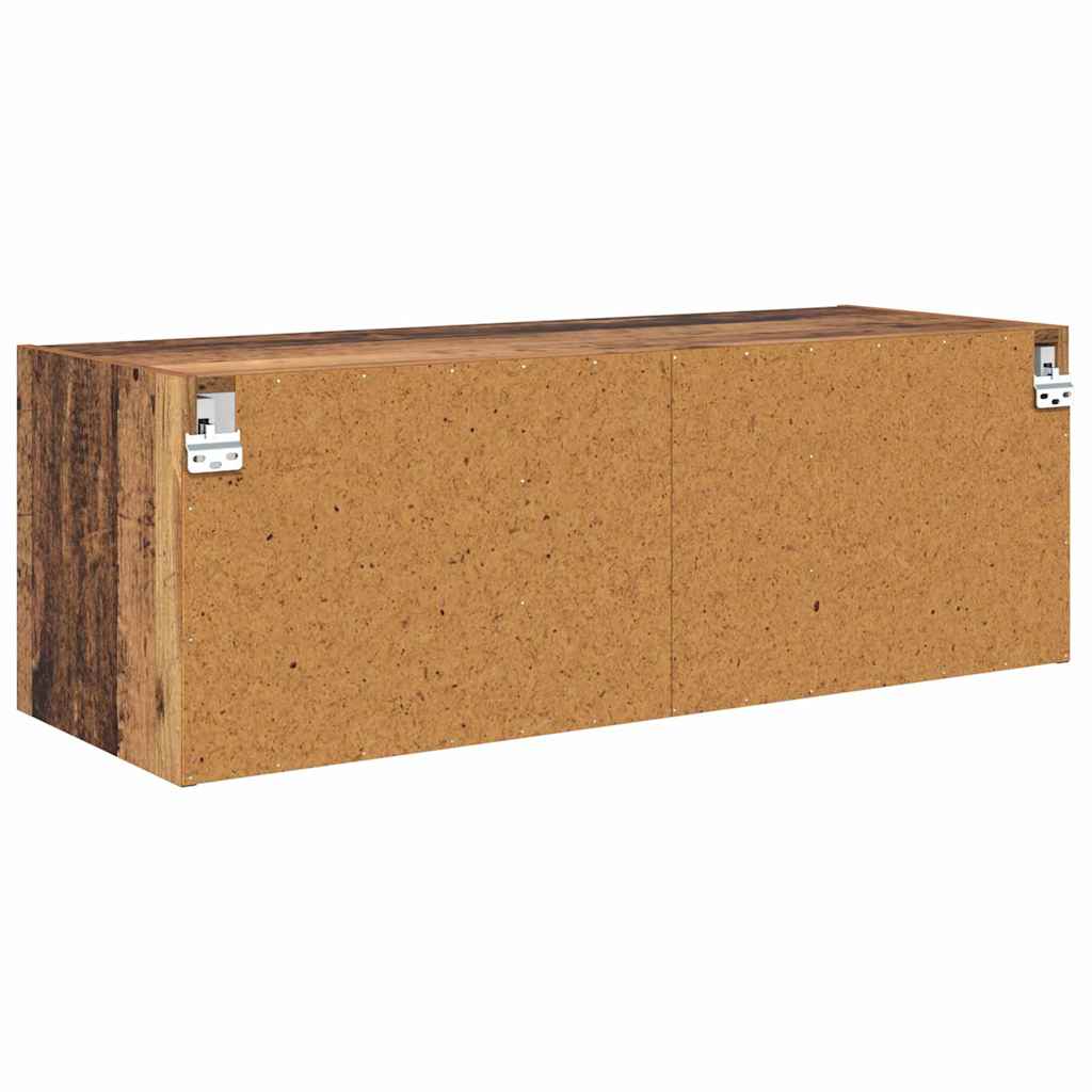 Wandkast Wandgemonteerd Oud Hout 102 x 37 x 35 cm Bewerkt hout