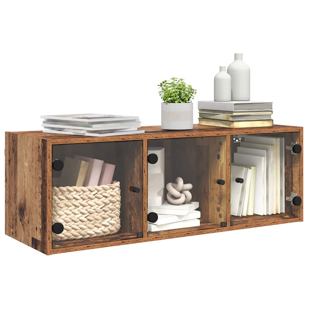 Wandkast Wandgemonteerd Oud Hout 102 x 37 x 35 cm Bewerkt hout