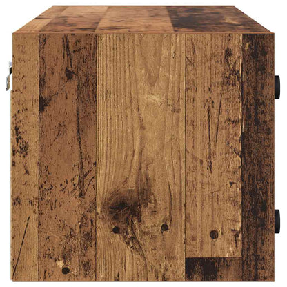 Wandkast Wandgemonteerd Oud Hout 102 x 37 x 35 cm Bewerkt hout