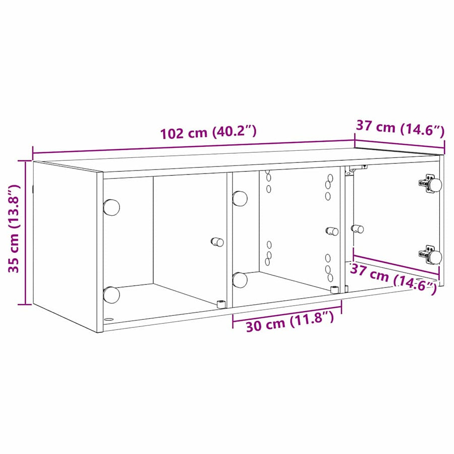 Wandkast Artisan Eiken 102 x 37 x 35 cm Bewerkt hout