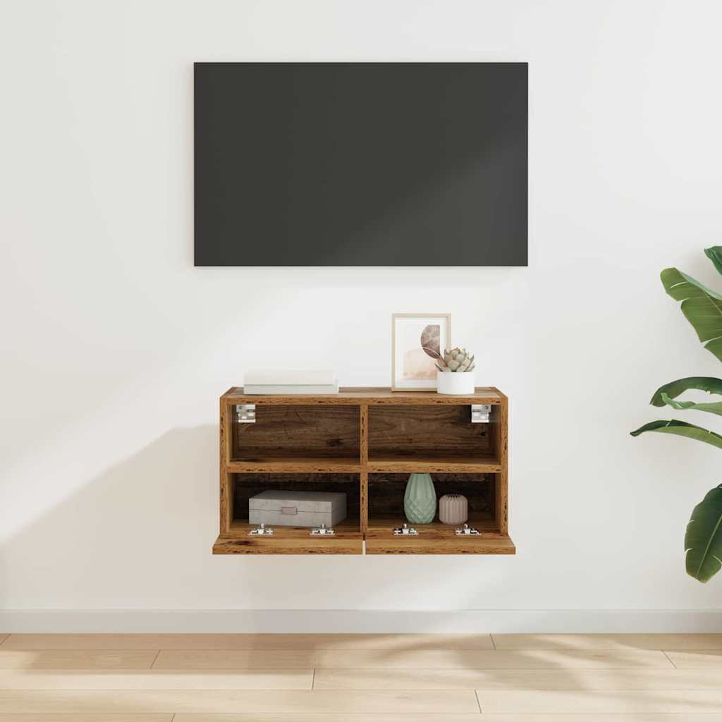 TV Wandkast Oud Hout 60 x 30 x 30 cm Bewerkt hout