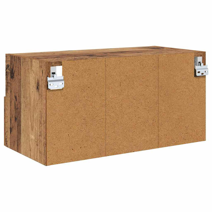 TV Wandkast Oud Hout 60 x 30 x 30 cm Bewerkt hout