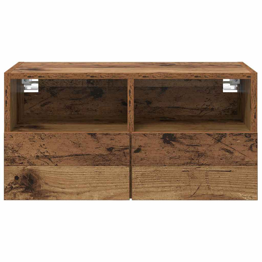 TV Wandkast Oud Hout 60 x 30 x 30 cm Bewerkt hout