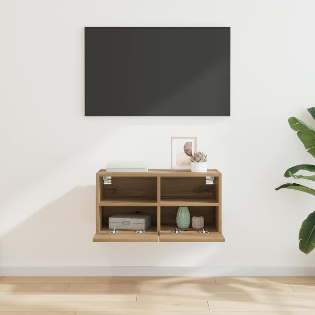 TV Wandkast Artisan Eiken 60 x 30 x 30 cm Bewerkt hout