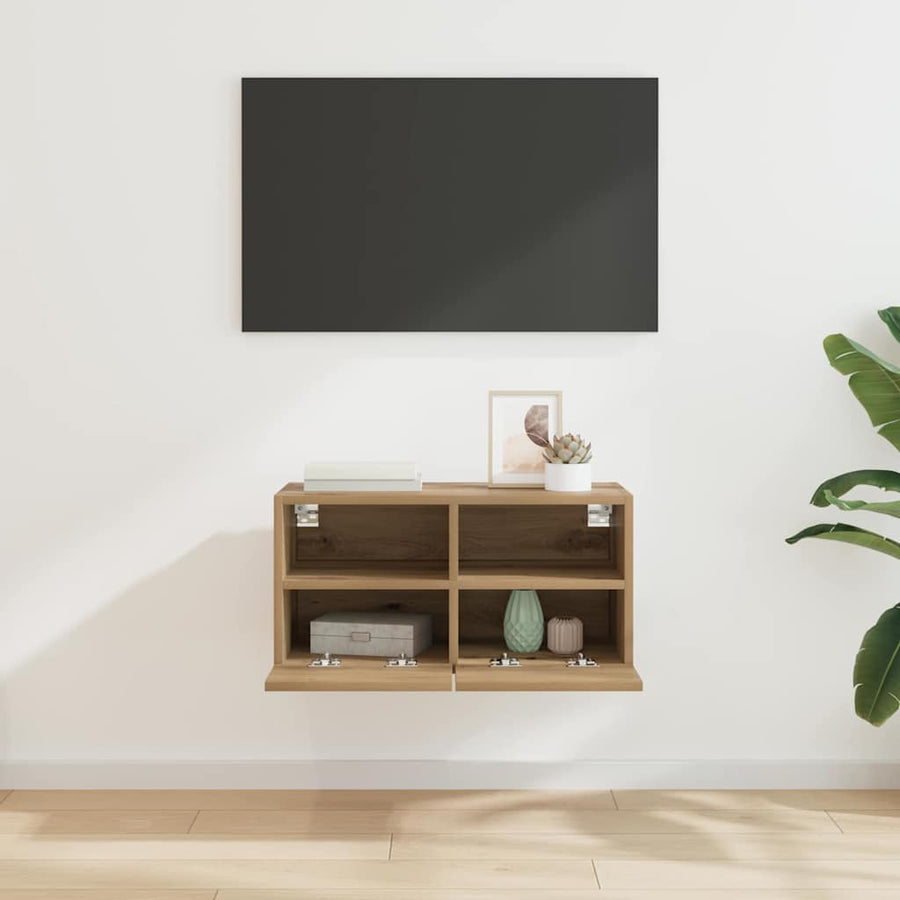TV Wandkast Artisan Eiken 60 x 30 x 30 cm Bewerkt hout