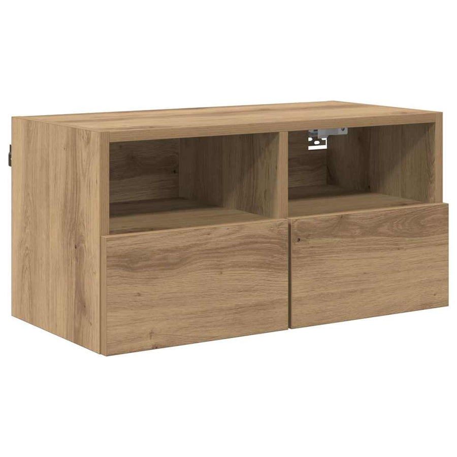 TV Wandkast Artisan Eiken 60 x 30 x 30 cm Bewerkt hout