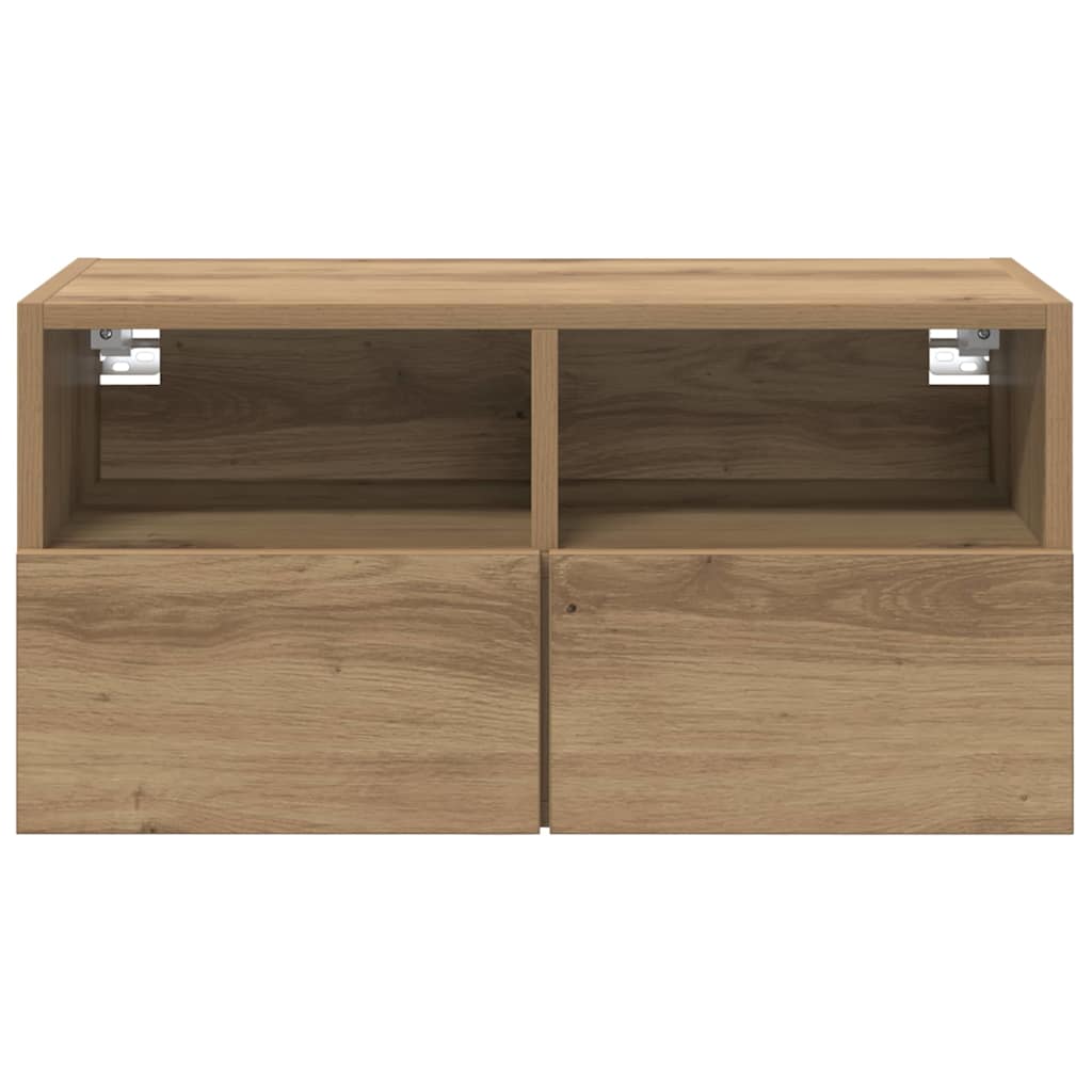 TV Wandkast Artisan Eiken 60 x 30 x 30 cm Bewerkt hout