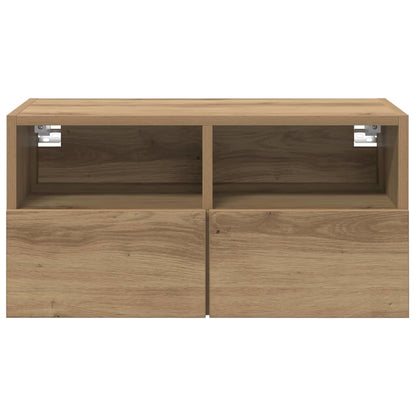 TV Wandkast Artisan Eiken 60 x 30 x 30 cm Bewerkt hout
