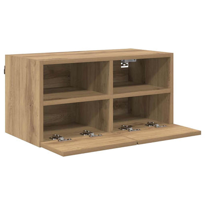 TV Wandkasten 2 pcs Artisan Eiken 60 x 30 x 30 cm Bewerkt hout