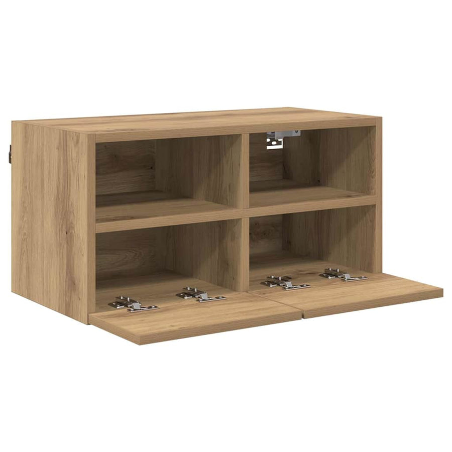 TV Wandkasten 2 pcs Artisan Eiken 60 x 30 x 30 cm Bewerkt hout