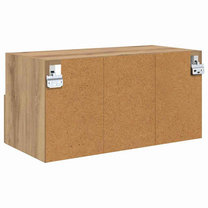 TV Wandkasten 2 pcs Artisan Eiken 60 x 30 x 30 cm Bewerkt hout